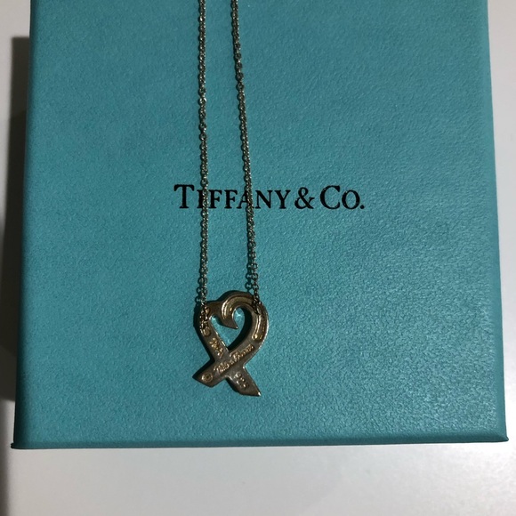 Tiffany & Co. Loving Heart Sterling Silver Necklace with Diamond - Picture 5 of 5